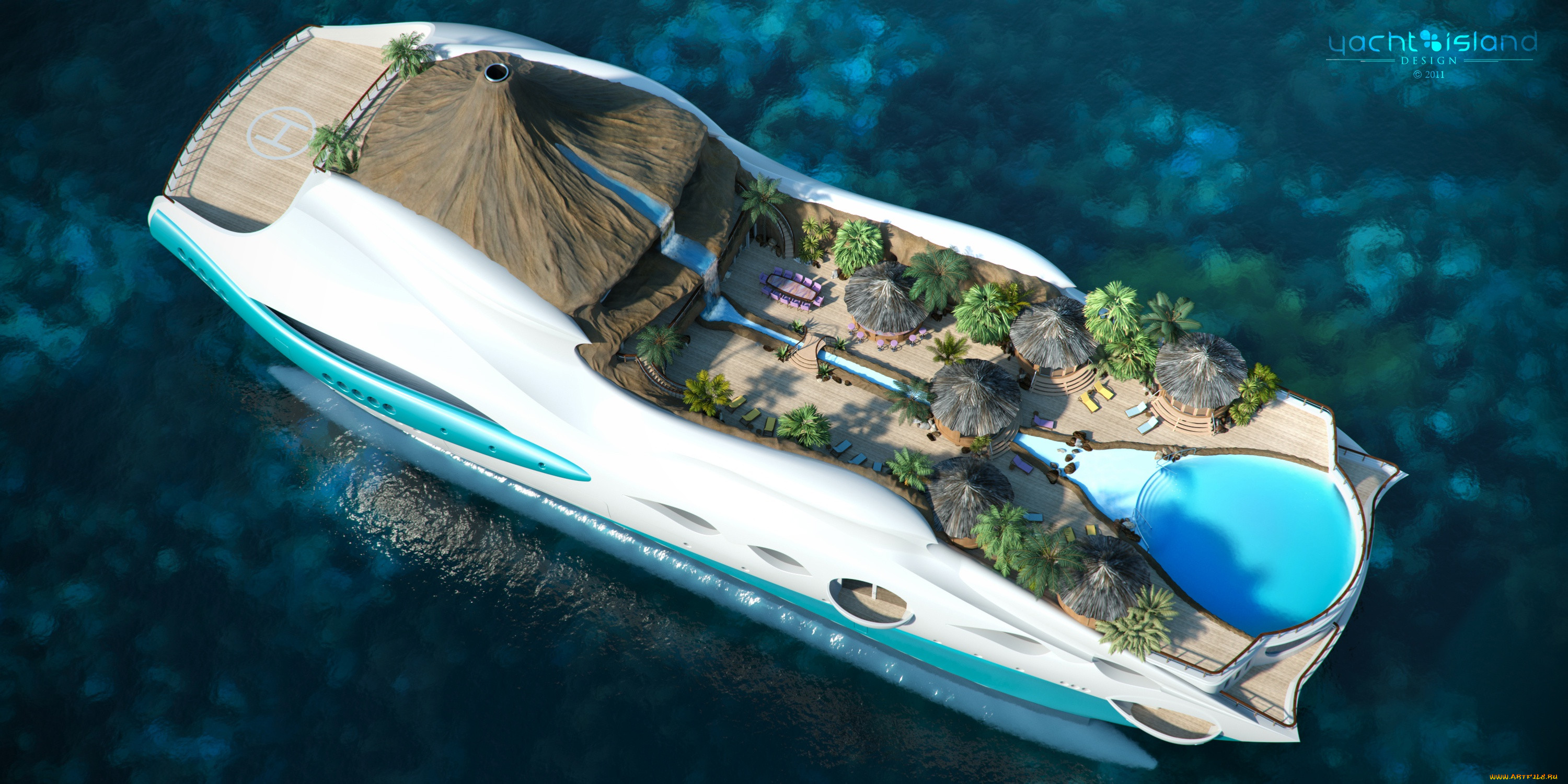 , 3d, futuristic, yacht-island, , superyacht, gesign, -, tip, 2